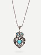 Romwe Vintage Heart-shaped Turquoise Pendant Necklace