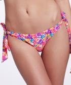 Romwe Multicolor Vintage Floral Knotted Bikini Pant