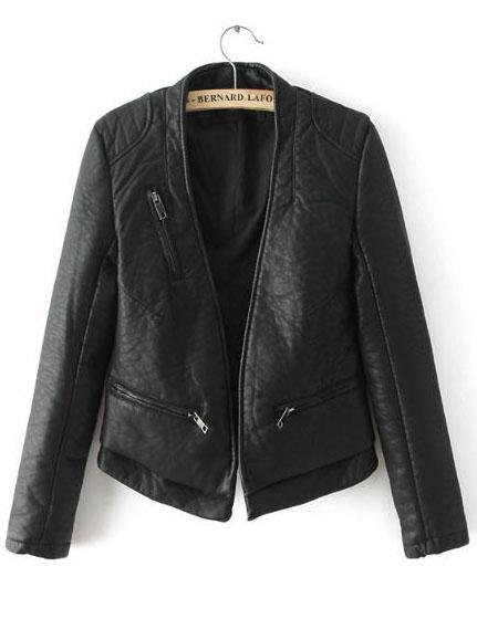 Romwe Zipper Pockets Crop Jacket