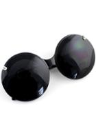 Romwe Black Round Lenses Double Layer Sunglasses