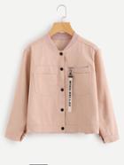 Romwe Strap Detail Pocket Jacket