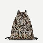 Romwe Leopard Pattern Sequins Backpack