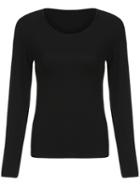 Romwe Women Long Sleeve Black T-shirt