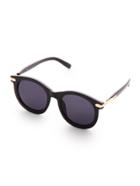 Romwe Metal Detail Flat Lens Sunglasses