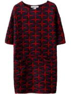 Romwe 3/4 Sleeve Stars Pattern Dress