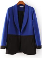 Romwe Color Block Slim Blazer