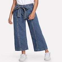 Romwe Belt Pocket Wide Leg Pants