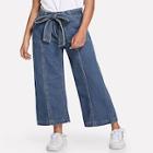 Romwe Belt Pocket Wide Leg Pants