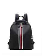 Romwe Zip Around Striped Backpack