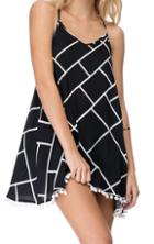 Romwe Halter Backless Plaid Ball Hem Dress