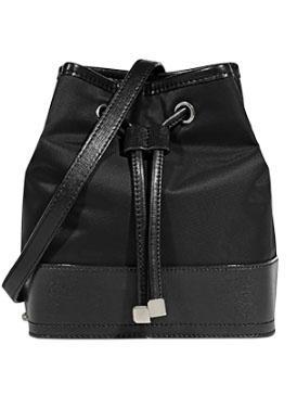 Romwe Black Drawstring Pu Shoulder Bag