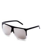 Romwe Contrast Frame Smoke Lens Sunglasses