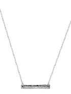 Romwe Silver Plated Horizontal Bar Pendant Necklace