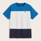 Romwe Guys Patched Detail Colorblock Tee