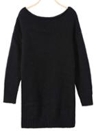 Romwe Loose Black Sweater With Raglan Sleeve