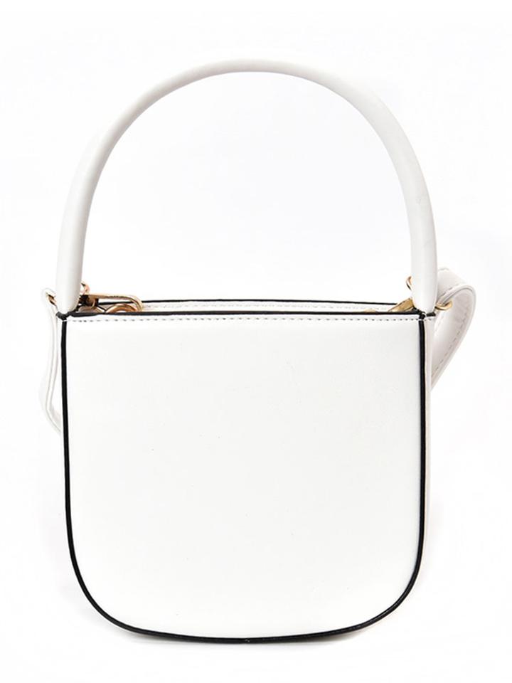 Romwe Contrast Binding Pu Shoulder Bag