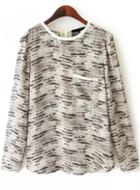 Romwe Collarless Pocket Loose Grey Shirt