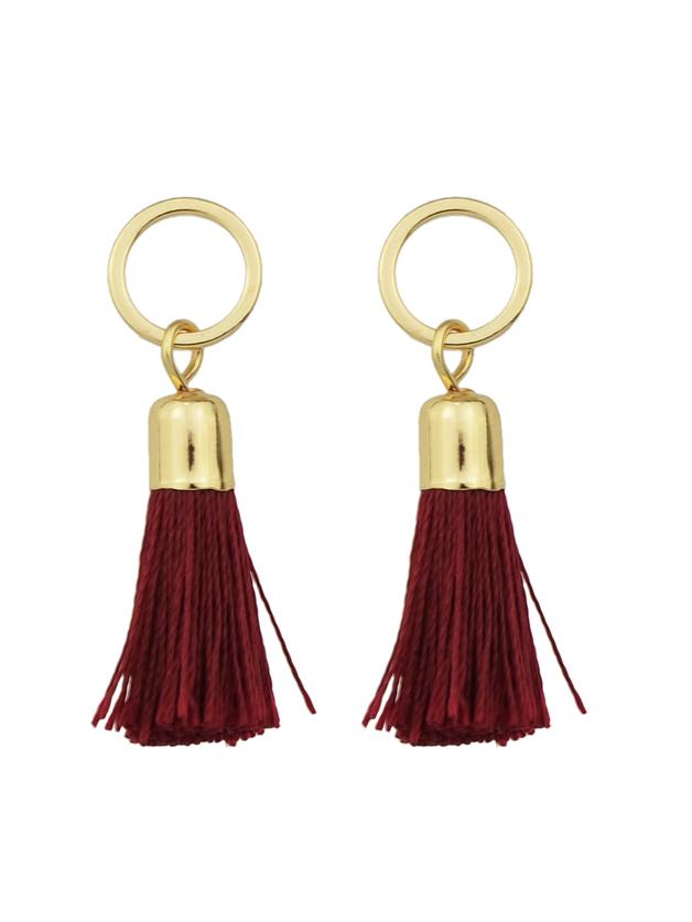 Romwe Red Color  Long Tassel Earrings