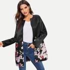 Romwe Floral Print Coat