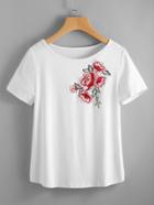 Romwe Embroidered Tee