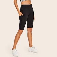 Romwe Solid Biker Shorts
