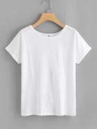 Romwe Split Knot Back Tee