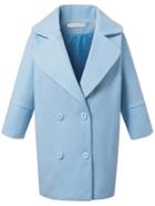 Romwe Lapel Double Breasted Cocoon Coat