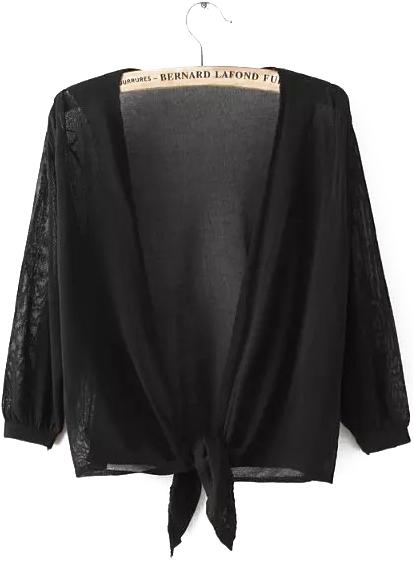 Romwe Long Sleeve Knit Black Cardigan