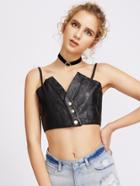 Romwe Faux Leather Cami Corset