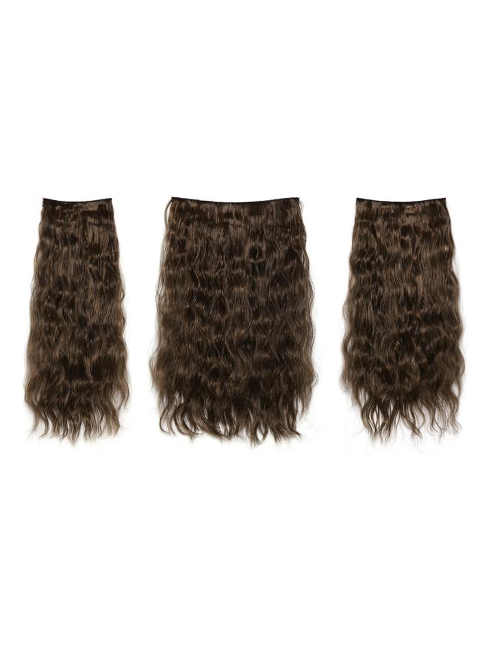 Romwe Warm Brunette Clip In Curly Hair Extension 3pcs