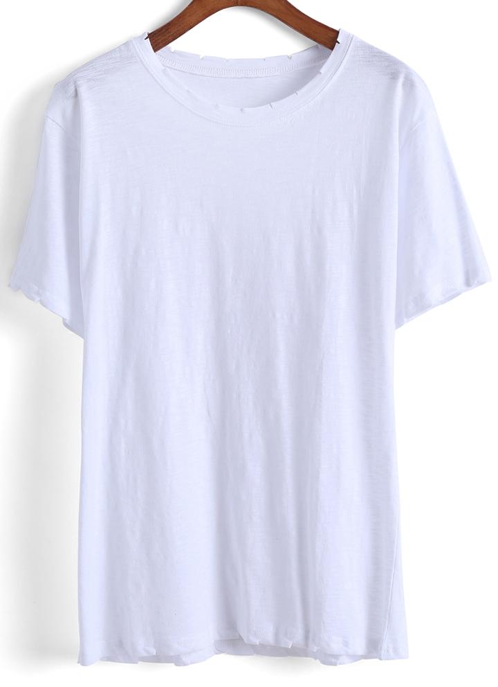 Romwe Cutout Round Neck T-shirt