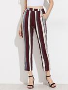 Romwe Mixed Stripe Cropped Pants