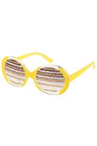 Romwe Diamante Lenses Yellow Sunglasses
