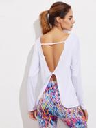 Romwe Twisted Open Back Tee