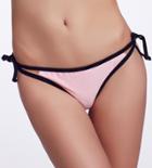 Romwe Neon Pink Hollow Bandage Bikini Pant
