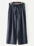 Romwe Self Tie Satin Pants