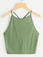 Romwe Criss Cross Cami Top