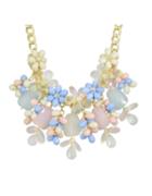 Romwe Colorful Beautiful Resin Chunky Statement Flower Necklace