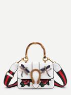 Romwe Double Dragonfly Decorated Pu Shoulder Bag