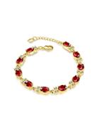 Romwe Contrast Chain Bracelet With Crystal