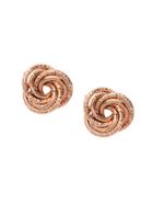 Romwe Gold Plated Simple Floral Stud Earrings