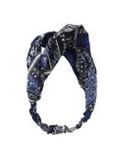 Romwe Blue-black Elastic Colorful Polyester Geometric Print Headbands