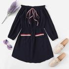 Romwe Elastic Cup Pocket Front Knot Front Dress