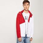 Romwe Guys Two Tone Zip Up Hooded Jacket