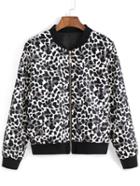 Romwe Leopard Print Crop Jacket