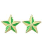 Romwe Beautiful Small Stud Green Star Earrings