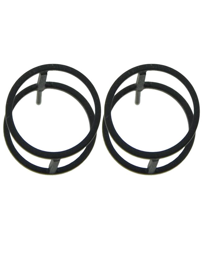 Romwe Black Small Stud Earrings