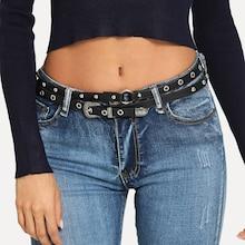 Romwe Stud & Eyelet Decorated Belt