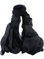 Romwe Black Contrast Lace Scarves