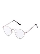 Romwe Silver Frame Clear Lens Retro Style Sunglasses
